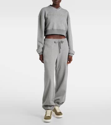 Felpa cropped in cotone con logo | McQueen