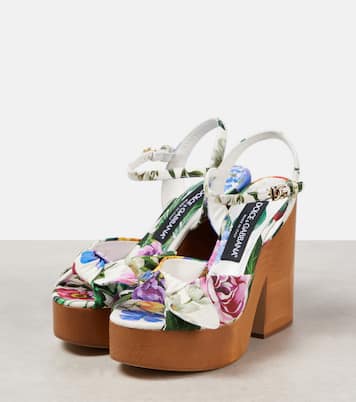 Sandales à plateforme en jacquard | Dolce&Gabbana