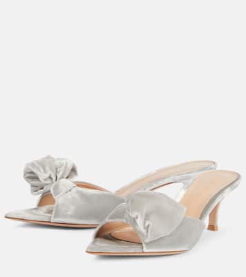Mules 55 in velluto con fiocco | Gianvito Rossi