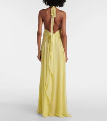 Vestido largo de georgette de seda | Blumarine