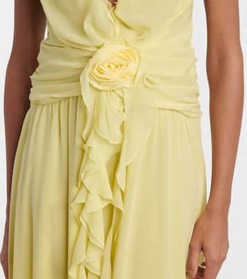 Vestido largo de georgette de seda | Blumarine