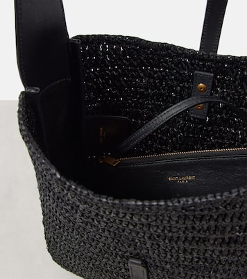 Le 5 à 7 Supple Small raffia shoulder bag | Saint Laurent