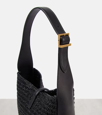 Le 5 à 7 Supple Small raffia shoulder bag | Saint Laurent