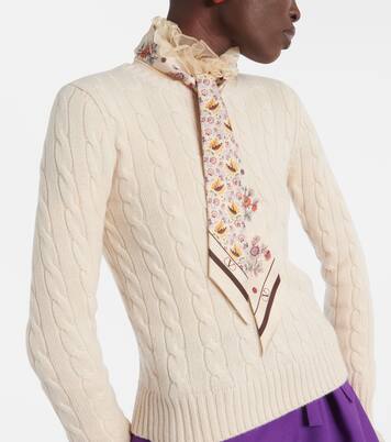 Foulard in twill di seta con stampa | Valentino