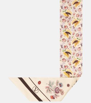 Foulard in twill di seta con stampa | Valentino