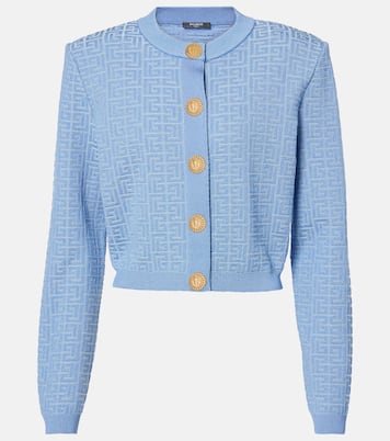 Cardigan in lamé con monogramma | Balmain