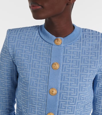 Cardigan in lamé con monogramma | Balmain