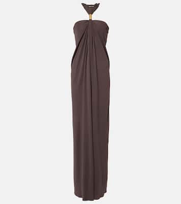 Abito lungo in jersey con ruches | Tom Ford