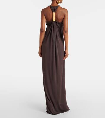 Abito lungo in jersey con ruches | Tom Ford