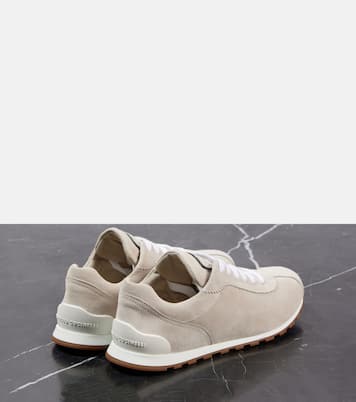 Sneakers in suede con monili | Brunello Cucinelli