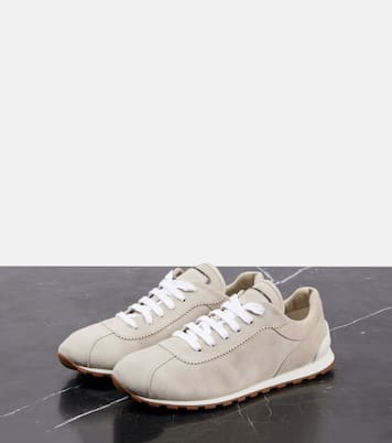 Sneakers in suede con monili | Brunello Cucinelli