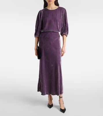 Jupe longue Eza en velours | Velvet