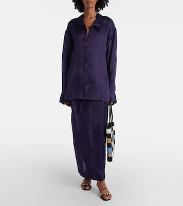 Jupe longue Chenton en organza de soie | Khaite