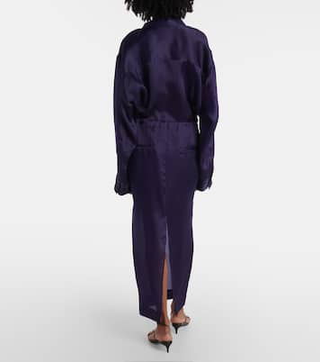 Jupe longue Chenton en organza de soie | Khaite