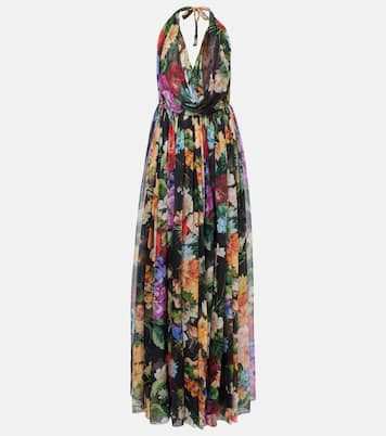 Abito lungo in chiffon di seta | Dolce&Gabbana