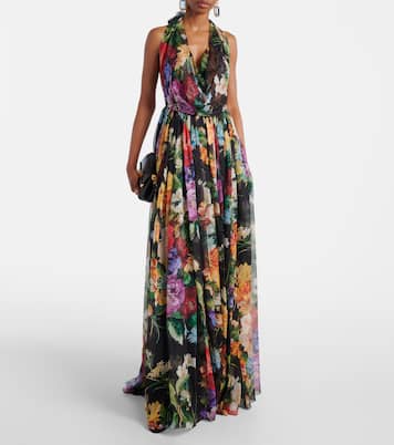 Abito lungo in chiffon di seta | Dolce&Gabbana