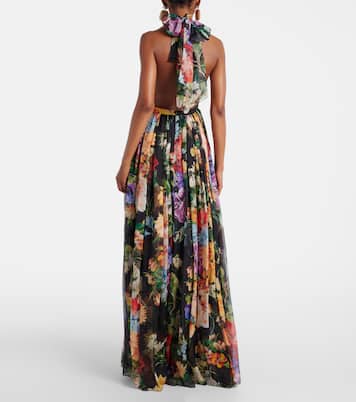 Abito lungo in chiffon di seta | Dolce&Gabbana