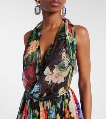 Abito lungo in chiffon di seta | Dolce&Gabbana