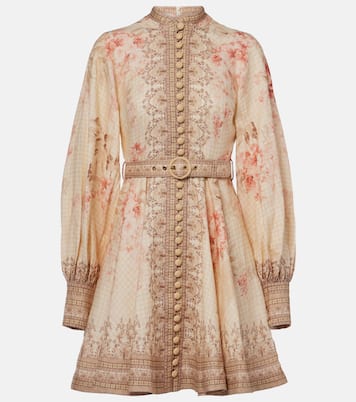 Illuminate floral linen minidress | Zimmermann