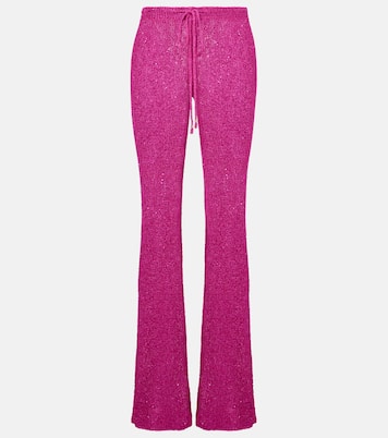 Liz knitted sequined flared pants | Bananhot