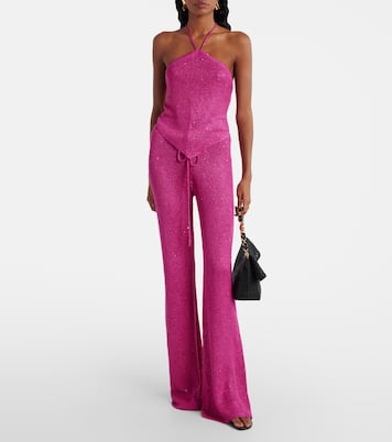 Liz knitted sequined flared pants | Bananhot