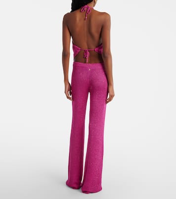 Liz knitted sequined flared pants | Bananhot