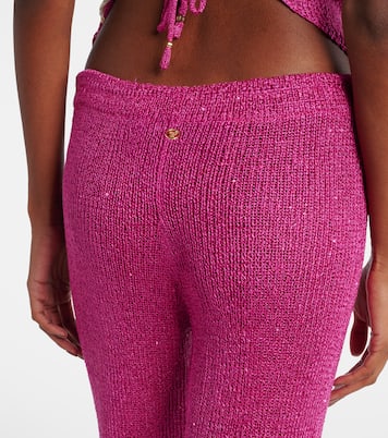 Liz knitted sequined flared pants | Bananhot
