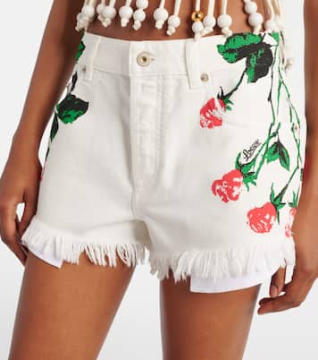 Short Paula's Ibiza en jean à fleurs | Loewe