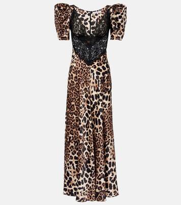 Maxikleid aus Seidensatin mit Spitze | Rodarte