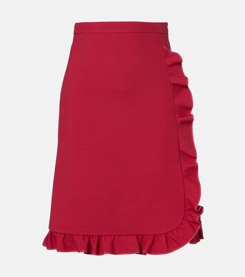 Crepe Couture ruffled midi skirt  | Valentino