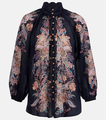 Blusa Rhiannon de ramio estampada | Zimmermann