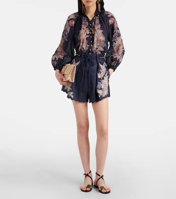 Blusa Rhiannon de ramio estampada | Zimmermann