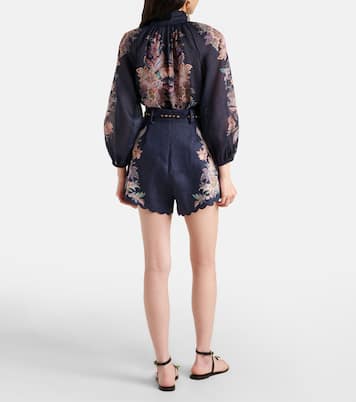 Blusa Rhiannon de ramio estampada | Zimmermann
