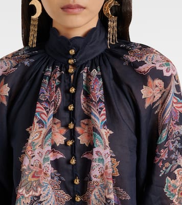 Blusa Rhiannon de ramio estampada | Zimmermann