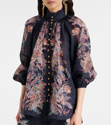 Blusa Rhiannon de ramio estampada | Zimmermann