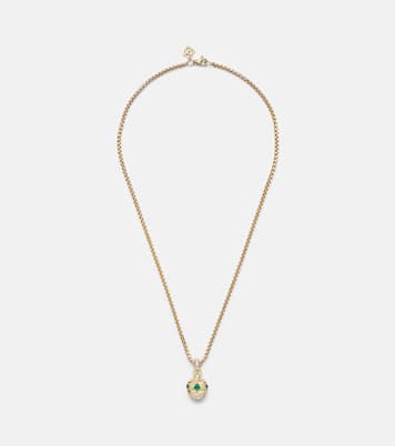 Renaissance® 18kt gold necklace with emeralds and diamonds | David Yurman