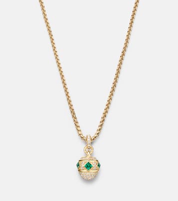 Renaissance® 18kt gold necklace with emeralds and diamonds | David Yurman
