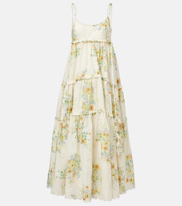Juliette floral tiered cotton midi dress | Alémais