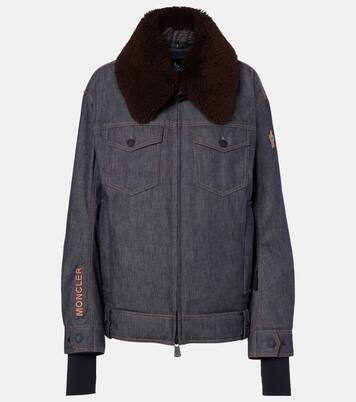 Yunque shearling-trimmed denim down jacket | Moncler Grenoble