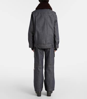 Yunque shearling-trimmed denim down jacket | Moncler Grenoble