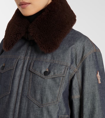 Yunque shearling-trimmed denim down jacket | Moncler Grenoble
