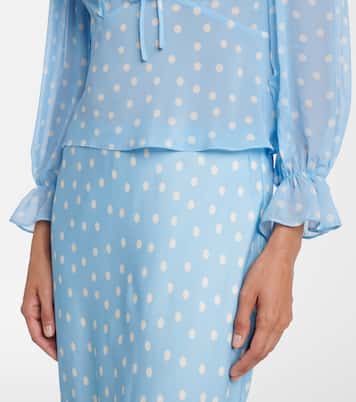 Lasca polka-dot silk top | Rixo