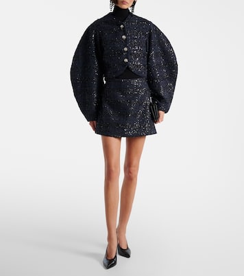 Sequined cropped bouclé jacket | Rotate