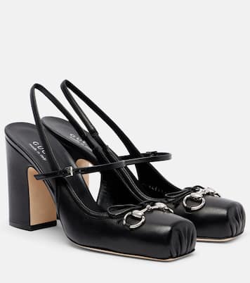 Escarpins slingback Horsebit 90 en cuir  | Gucci