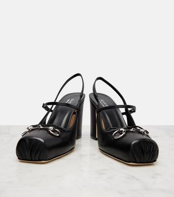 Escarpins slingback Horsebit 90 en cuir  | Gucci