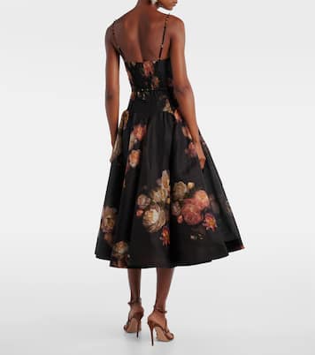 Hypnotic linen and silk organza midi dress | Zimmermann