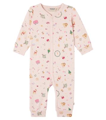 Baby Nikola printed cotton playsuit | Wheat