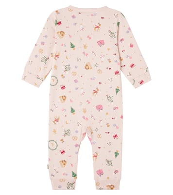 Baby Nikola printed cotton playsuit | Wheat