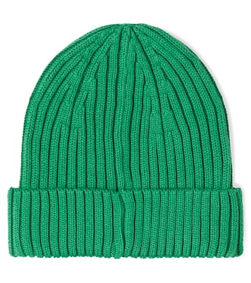 x E.T. ribbed-knit cotton beanie | Mini Rodini