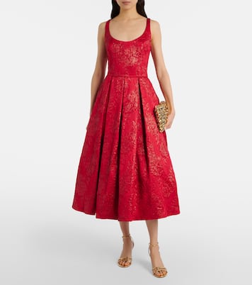Asher floral jacquard midi dress | Safiyaa